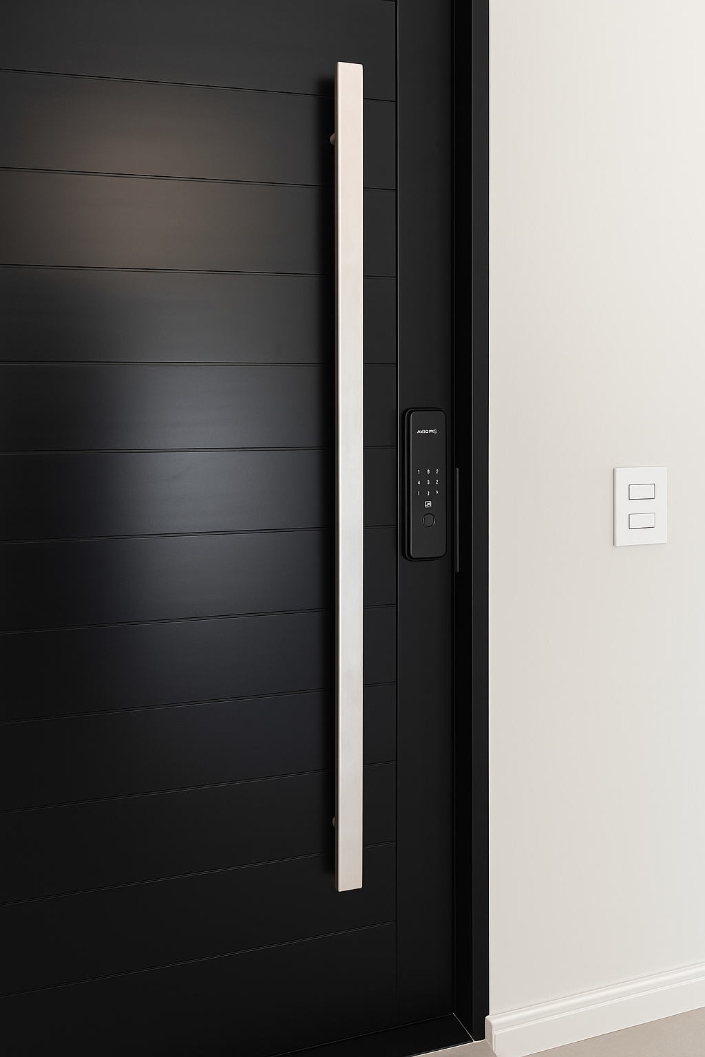 Porta Preta com Fechadura