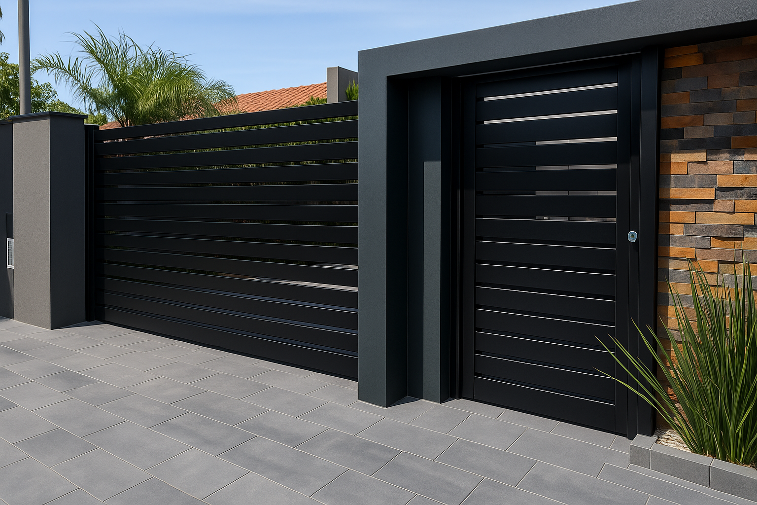 Portão Preto Reforçado